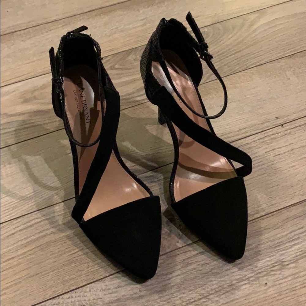 Lane Bryant strappy heel with zipper back